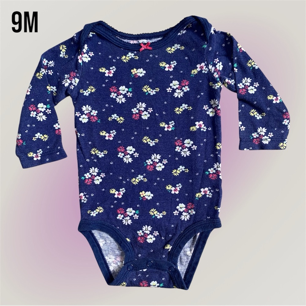 Carter's 9M Blue Floral Bodysuit Onesie